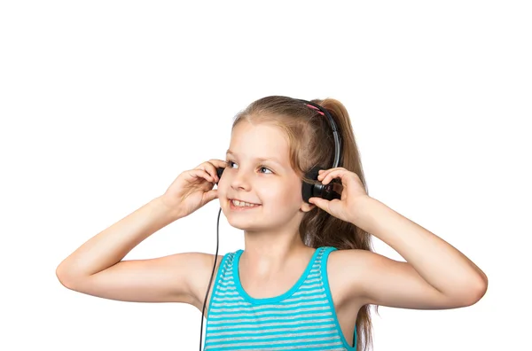 Ευτυχισμένο κορίτσι που ακούει μουσική — Φωτογραφία Αρχείου