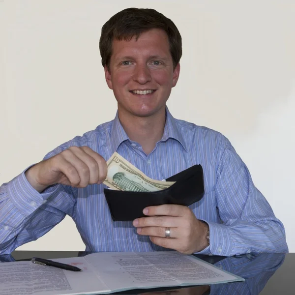 10 dollar från plånbok — Stockfoto