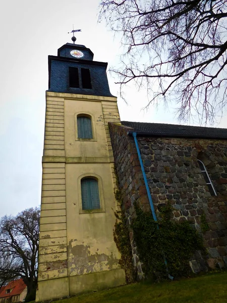 Evangelische Dorfkirche Der Uckermark — Stockfoto