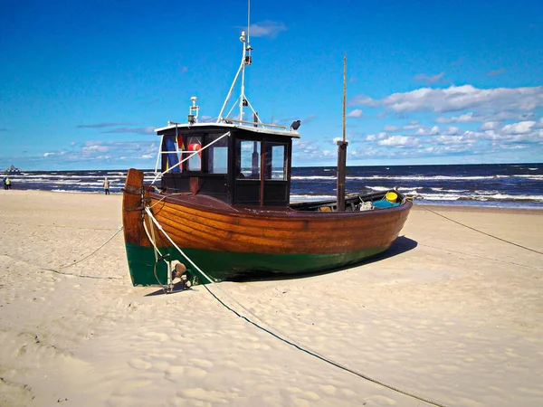 Fishing Cutter Beach Baltic Sea — Fotografia de Stock