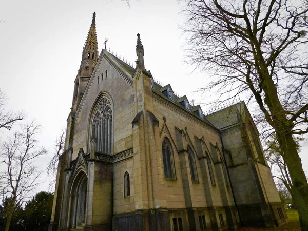 Neo Gothic Castle Church North West Uckermark — Stok fotoğraf