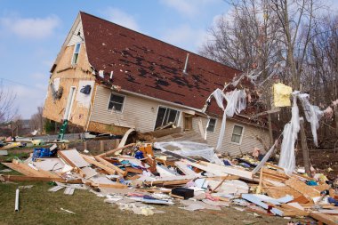 Tornado aftermath in Lapeer, MI. clipart
