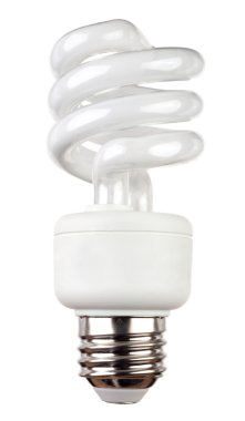 enerji tasarruflu floresan ampul beyaz izole