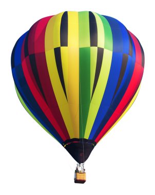 beyaz izole renkli sıcak hava balonu