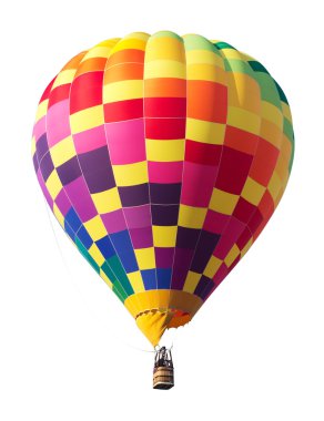 beyaz izole renkli sıcak hava balonu