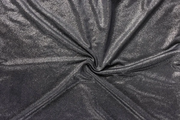 Silky brilhante tecido preto e prata. Textura abstrata fundo — Fotografia de Stock