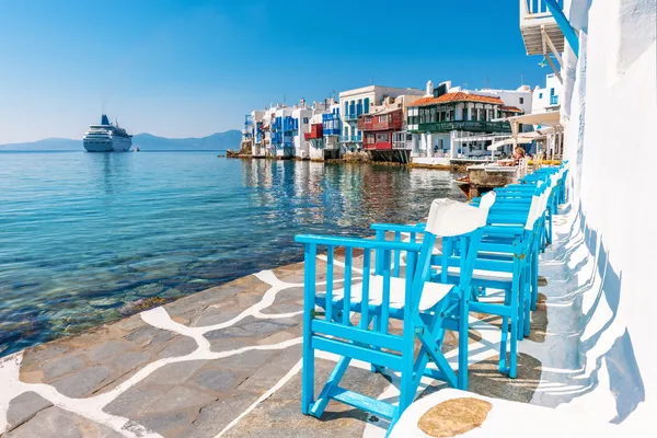 Pequena Veneza na Ilha Mykonos — Fotografia de Stock