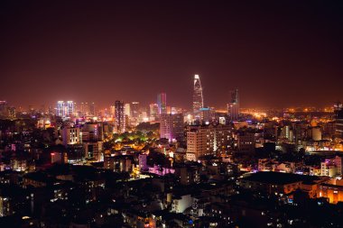 gece şehir - vietnam, ho chi minh city Panoraması