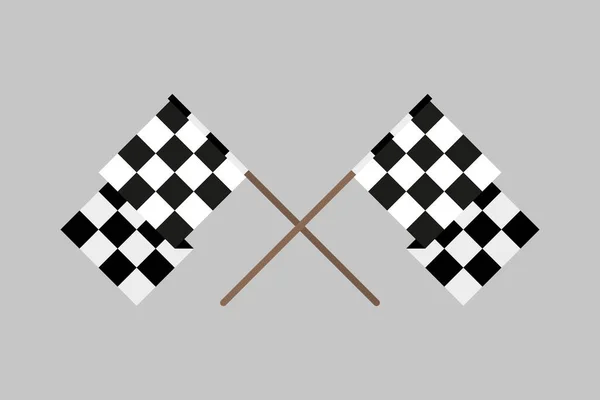 レースのシンボルチェックされた旗のアイコン ベクターイラスト — ストックベクタ