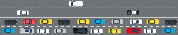 Vector Illustration Cars City Road Traffic Jam — Stock Vector