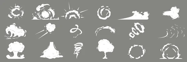 Set Hand Drawn Elements Vector Illustration Smoke Icons — Stock Vector