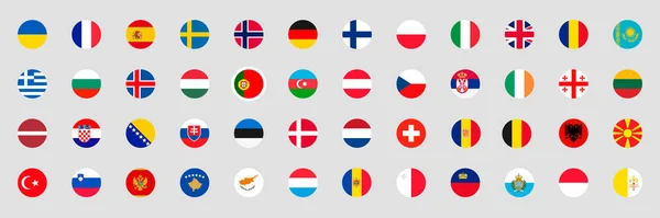 Bandeiras Diferentes Países Ilustração Vetorial — Vetor de Stock