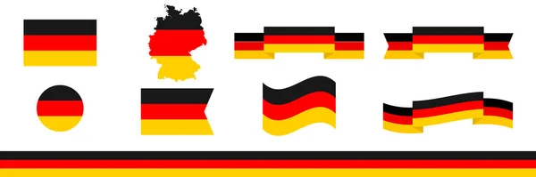 Duitsland Vlaggen Pictogrammen Vectorillustratie — Stockvector
