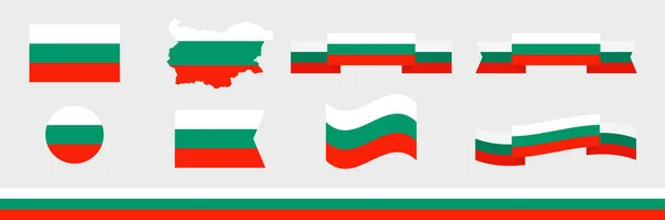 Conjunto Ícones Vetoriais Bandeiras Bulgária — Vetor de Stock