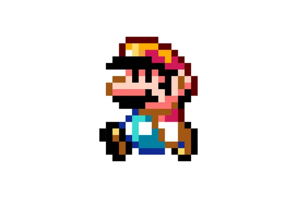 Pixel Art Del Personaggio Mario — Vettoriale Stock