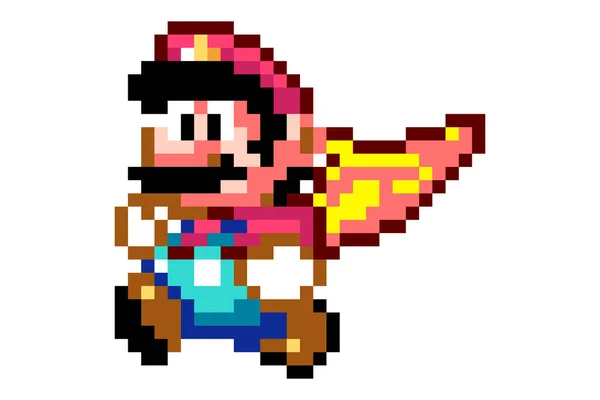 Pixel Art Mario Character — Stock Vector