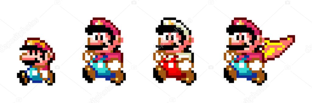 pixel art of Mario character