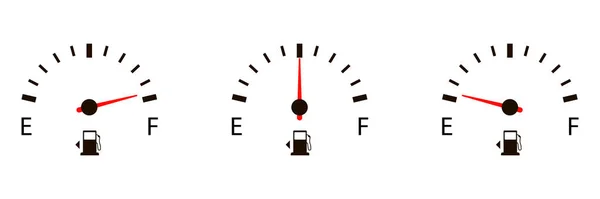 Fuel Gauge Icons Elements Collection Vector Illustrations — 스톡 벡터