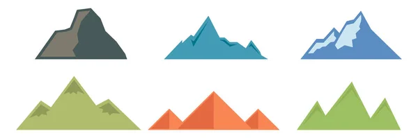 Vector Set Mountains Illustration Flat Design — Stock Vector