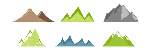 Different Cartoon Mountains Set Vector Flat Design — Vector de stock