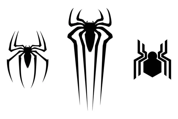 Beyaz arka planda siyah bir örümcek silueti.