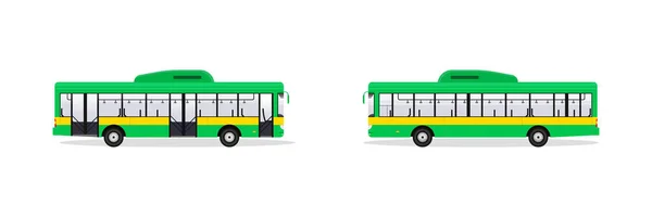 Green Bus Icon Isolated White Background Set Vintage Car Transport — Image vectorielle