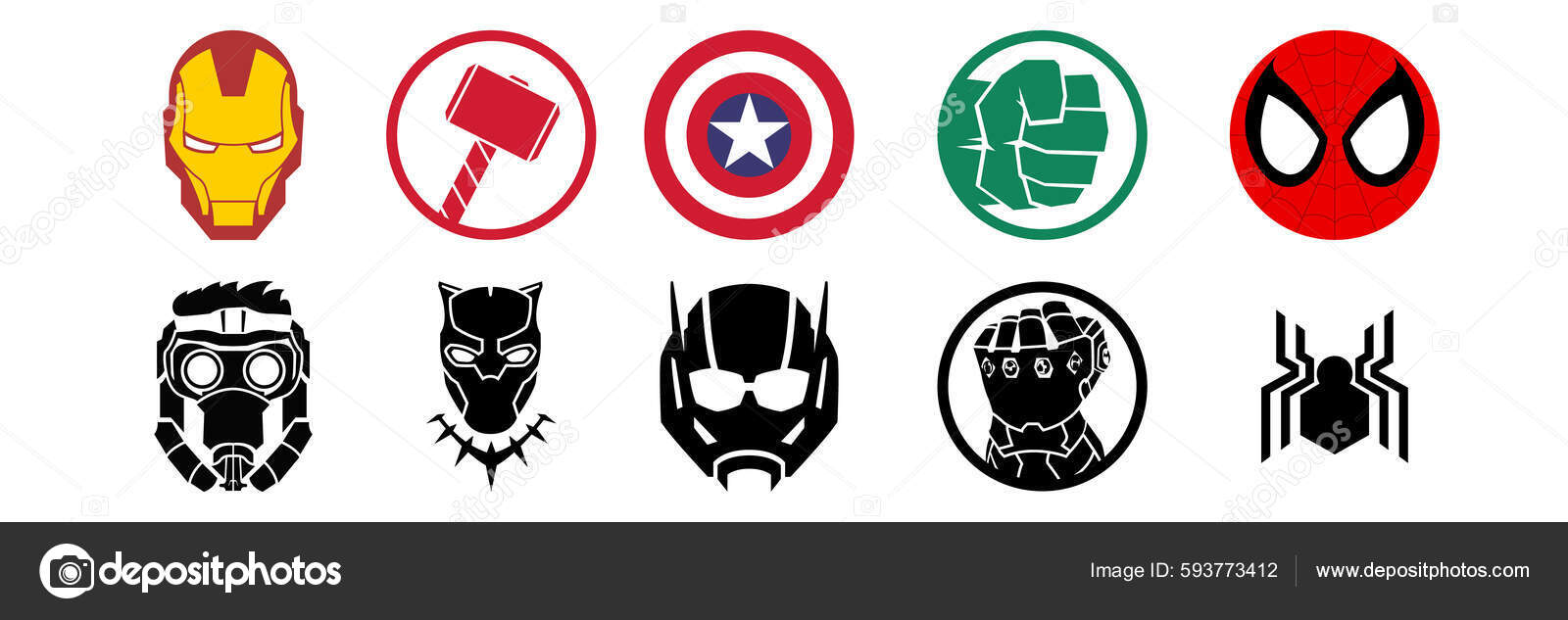 Son Cruel Humorístico Avengers logo imágenes de stock de arte vectorial | Depositphotos