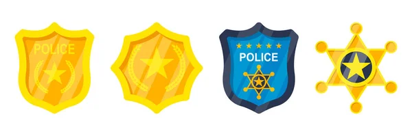 Vector Illustration Police Secure Sign Set Emblem Symbol Stock Element — Image vectorielle