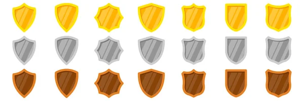 Set Shields Shield Vector Illustration —  Vetores de Stock