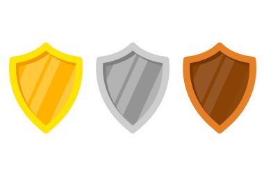 shields icons isolated on white background