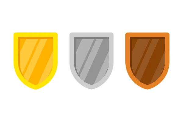 Shields Icons Isolated White Background — Vettoriale Stock