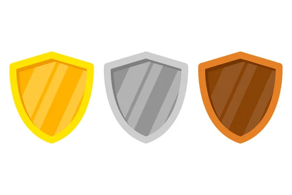 Shields Icons Isolated White Background — Stockový vektor