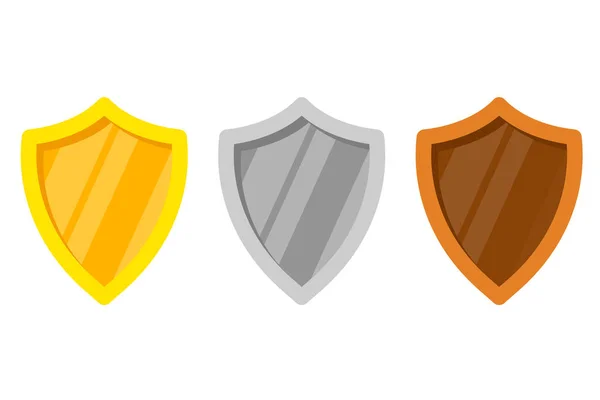 Shields Icons Isolated White Background —  Vetores de Stock