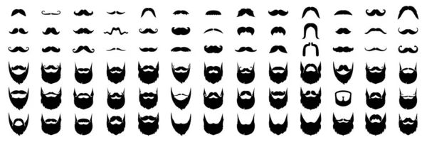 Mustache Beard Big Set Vector Icons —  Vetores de Stock