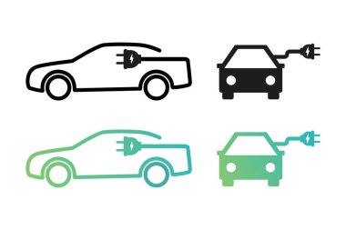 Elektrikli otomobil simgesi. vektör çizim