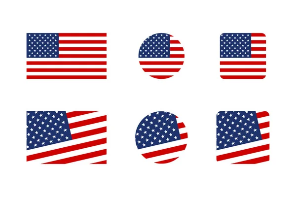 Colección Banderas Americanas Logotipos Vector Usa — Archivo Imágenes Vectoriales