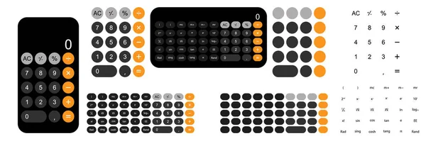 Mega Sammlung Von Taschenrechner App Für Smartphone Vektorillustration — Stockvektor