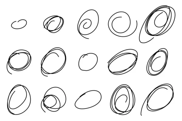 Cirkulära Scribbles Vektor Illustration — Stock vektor