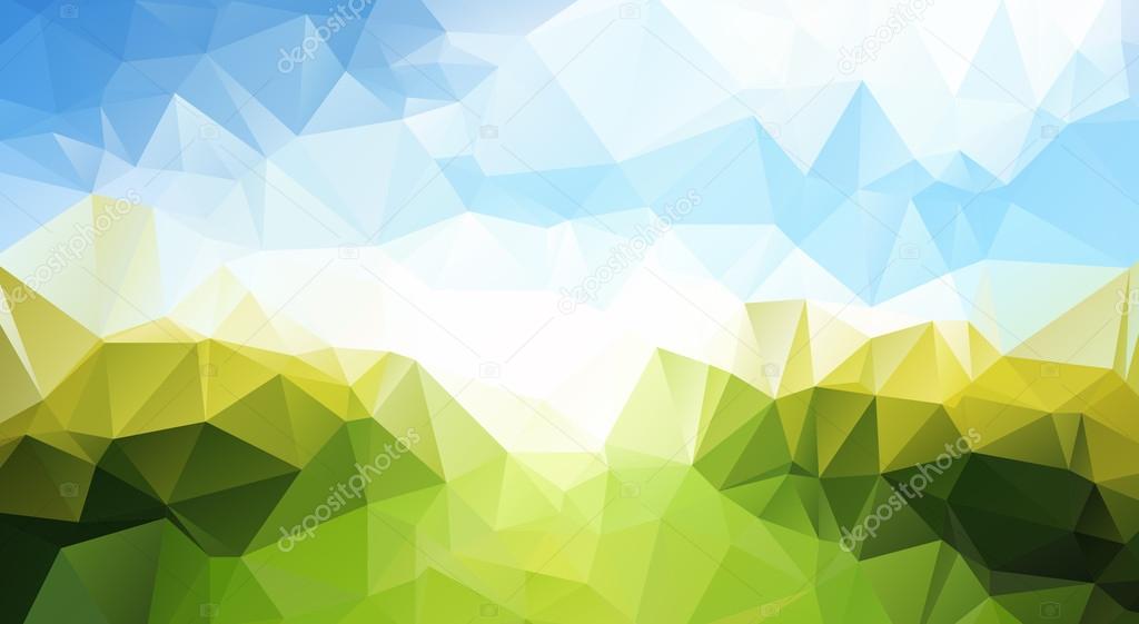 Abstract vector trendy multicolored summer triangular pattern