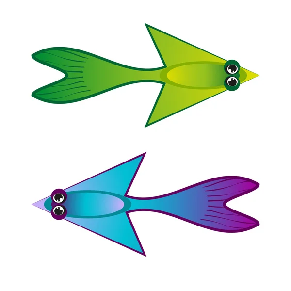 Conjunto de setas coloridas como peixe — Vetor de Stock