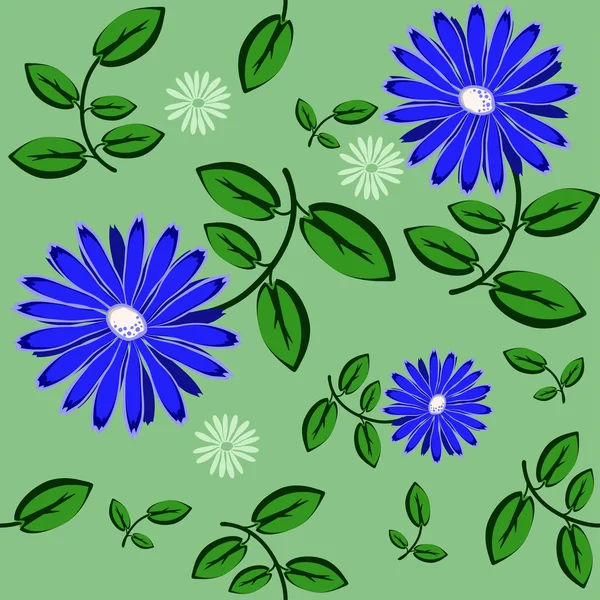 Απρόσκοπτη μοτίβο με λουλούδια — Διανυσματικό Αρχείο