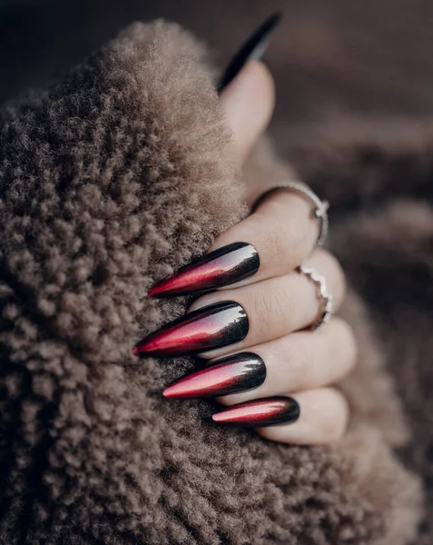 Beautiful Art Manicure Design Nails — Stock Photo, Image