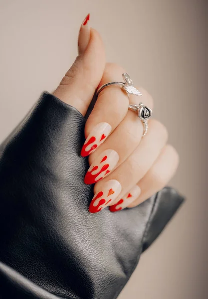 Красивые Ногти Маникюр Дизайн — стоковое фото