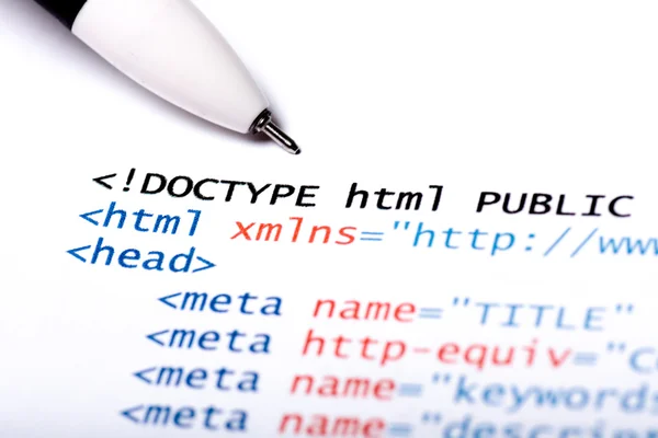 HTML-code — Stockfoto