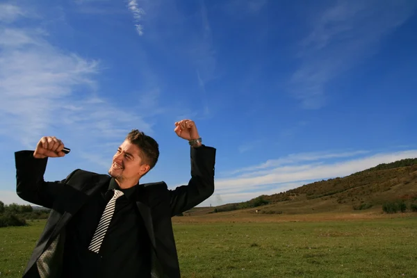 Persona de negocios alegre — Foto de Stock