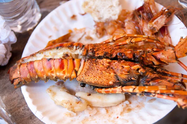 Boiled crawfish served on a plate — Stock Photo, Image