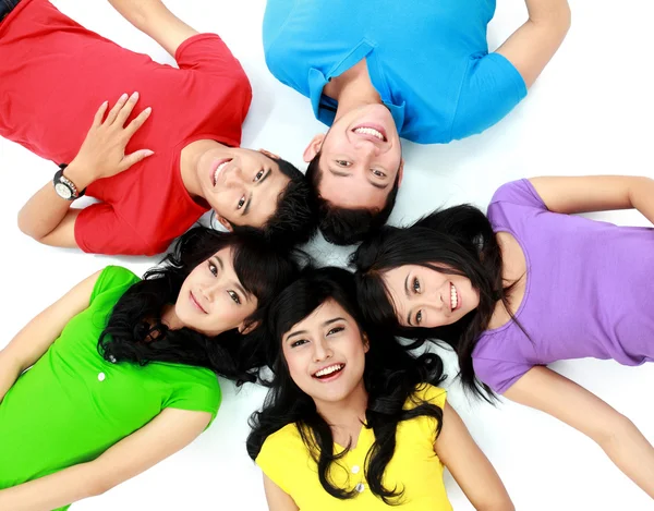 Happy group of friends smiling — Stock Photo, Image