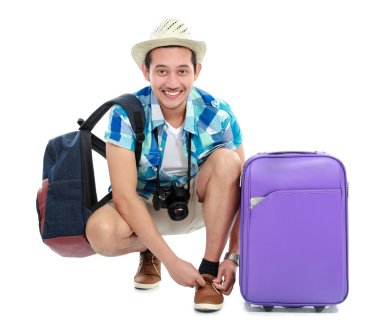Ayakkabılarını turist kravat