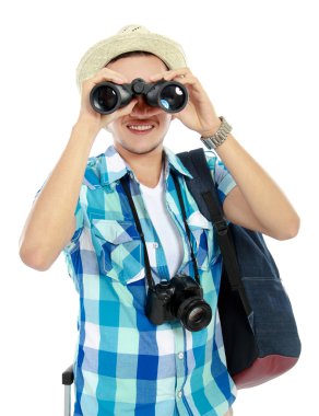 dürbün kullanarak traveler