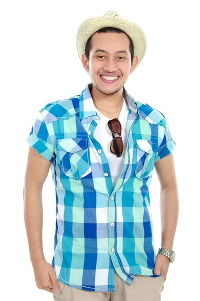 Tourist man smiling — Stock Photo, Image